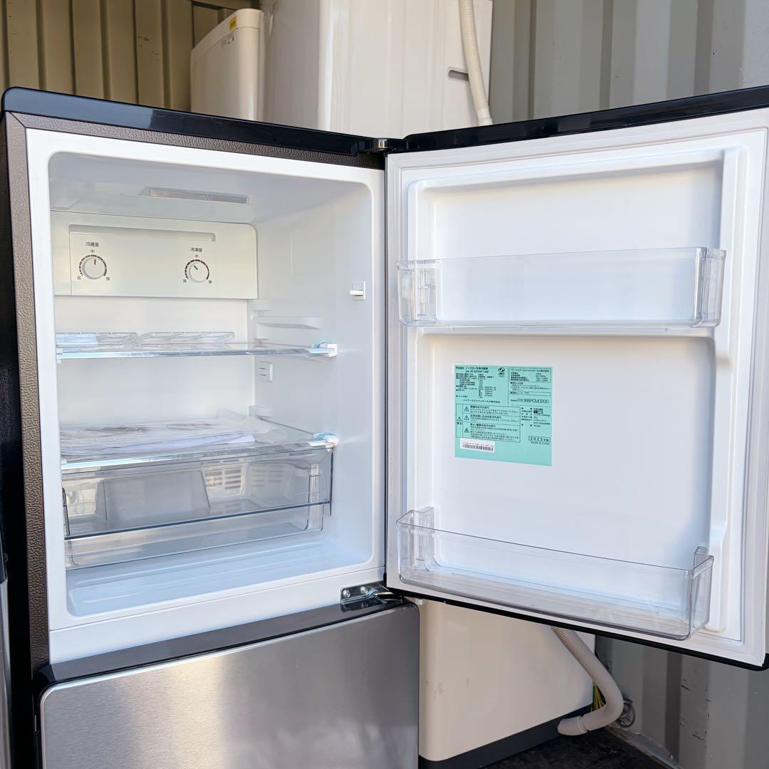 運搬取付無料！メタリック^2　純正Haier冷蔵庫洗濯機2点セット！完動品超美品