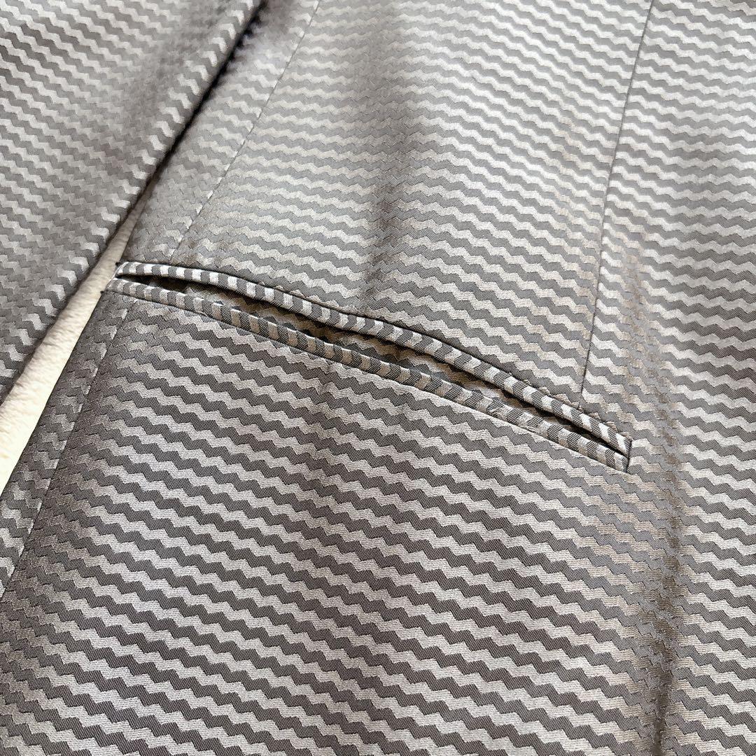 極美品✨ジョルジオアルマーニ 伊製 シェブロン柄ジャガード　テーラードジャケット