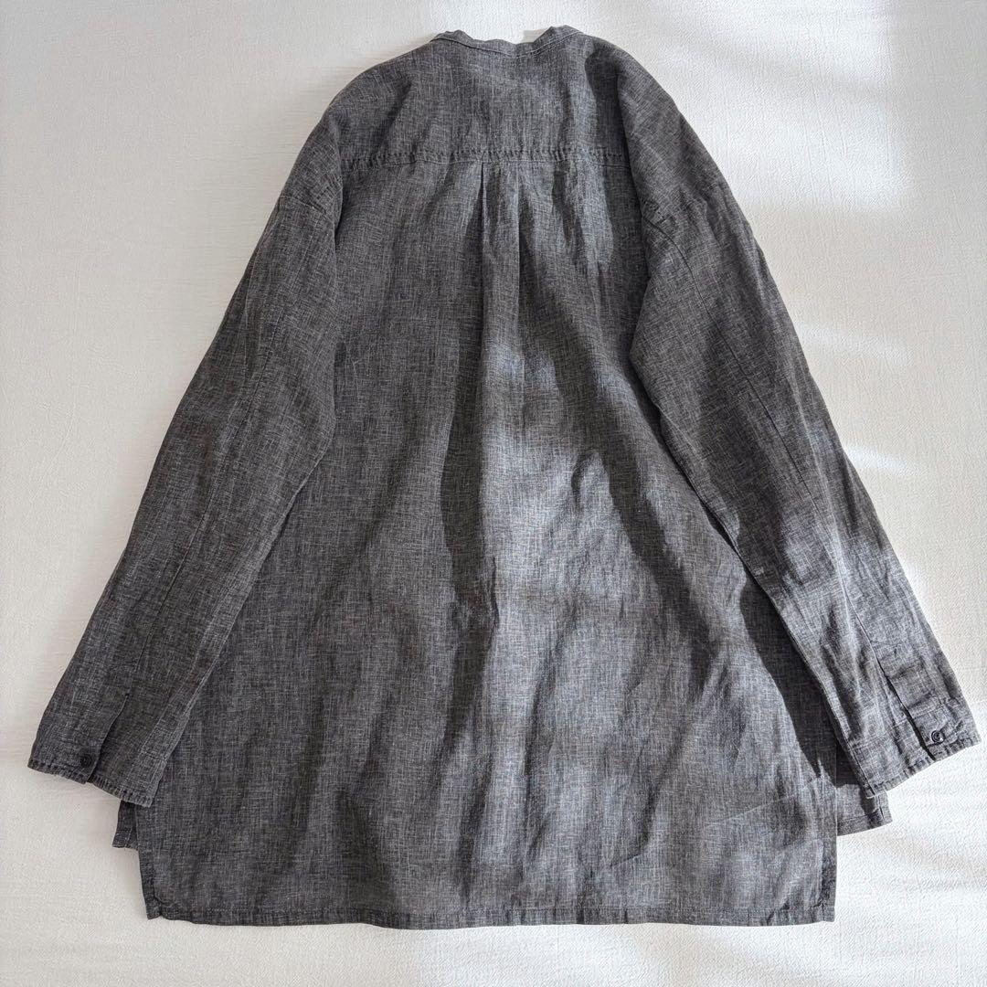 パドカレ pas de calais ▲∵コットンリネン　バンドカラーシャツ