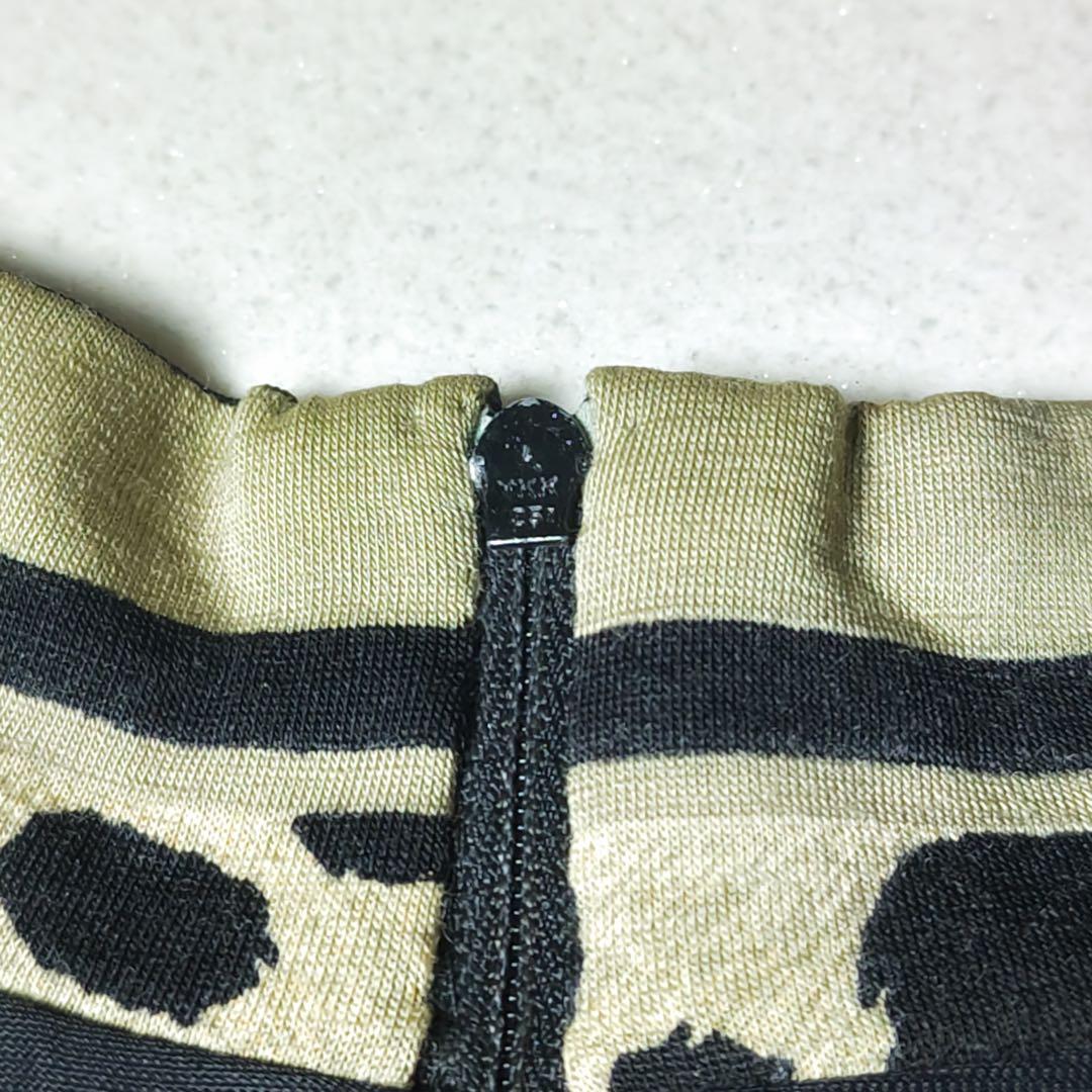 レオナール　ロングワンピース　大判ストール付き　豹柄　シルク混　ボウタイ　ベルト