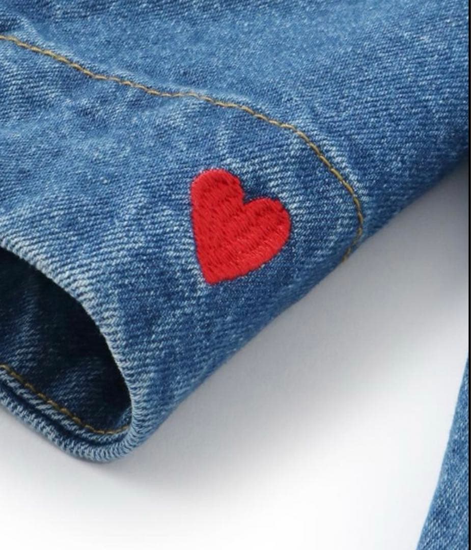 JENNE ハート刺繍デニムジャケット Sサイズ ジェンヌ【未使用・タグ付き】