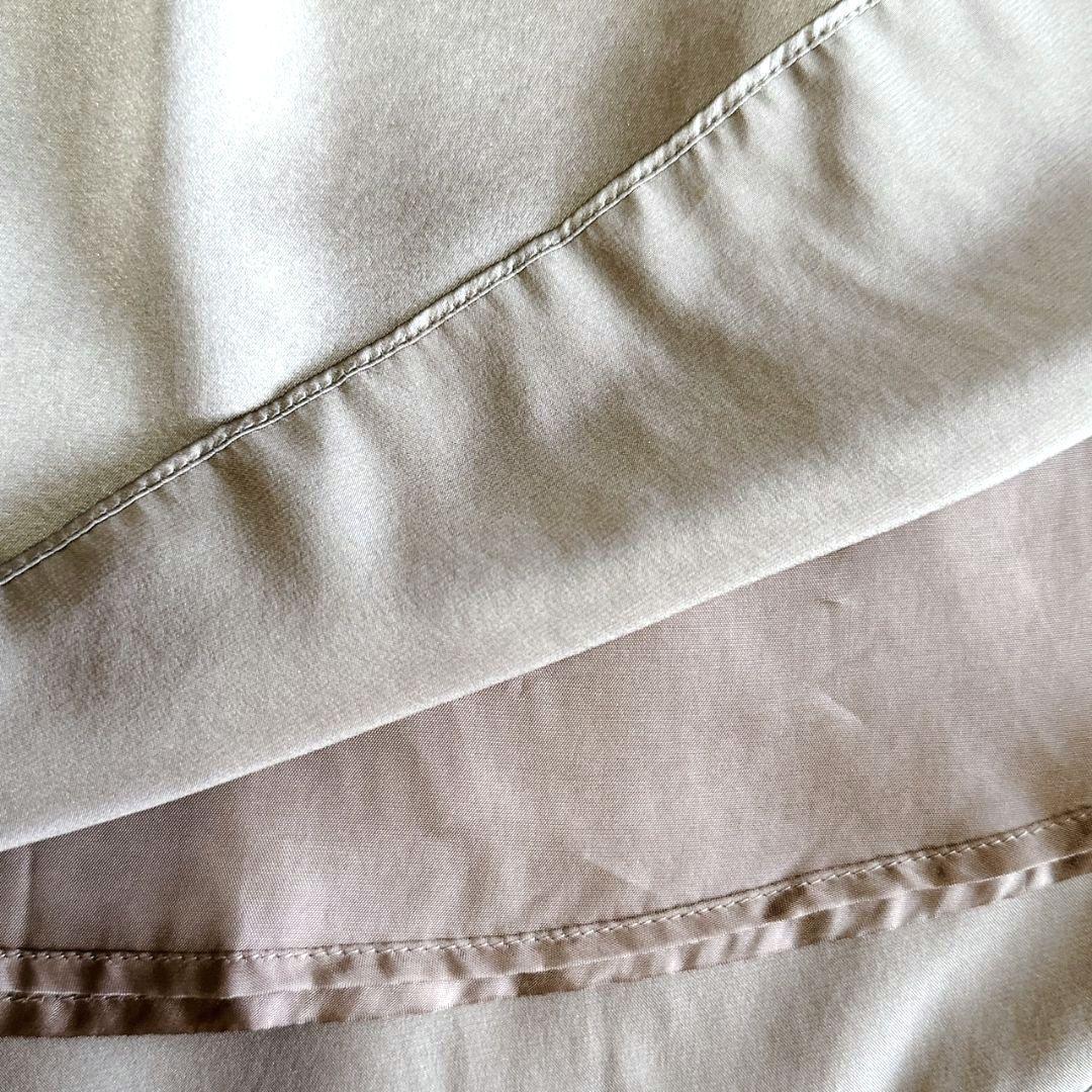 ANAYI シルク100 グレージュ ワンピース ビジュー 新品タグ付