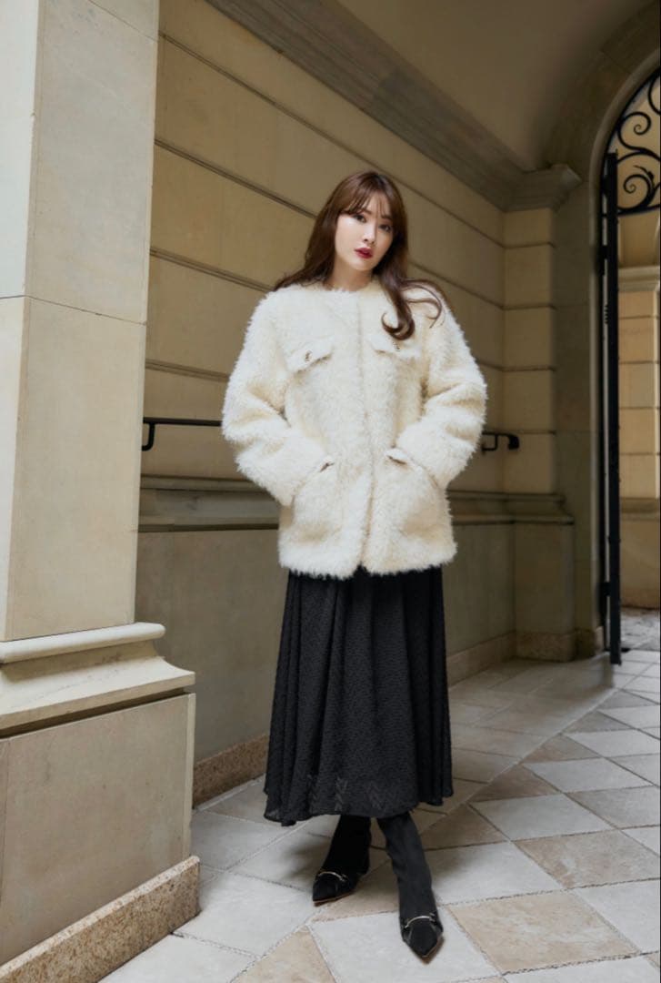 ジャケット・アウター Her lip to  Faux Fur Coat ecruM