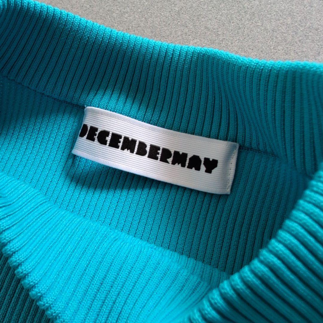 【美品】ディセンバーメイゴルフ　プリーツニットモックネック長袖サイドライン