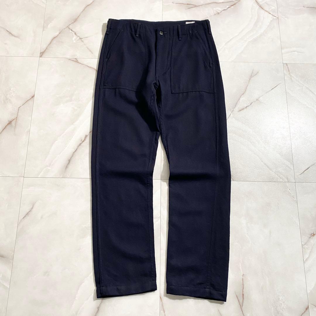 A18474 美品 orSlow ウールフランネルベイカーパンツ ネイビー M