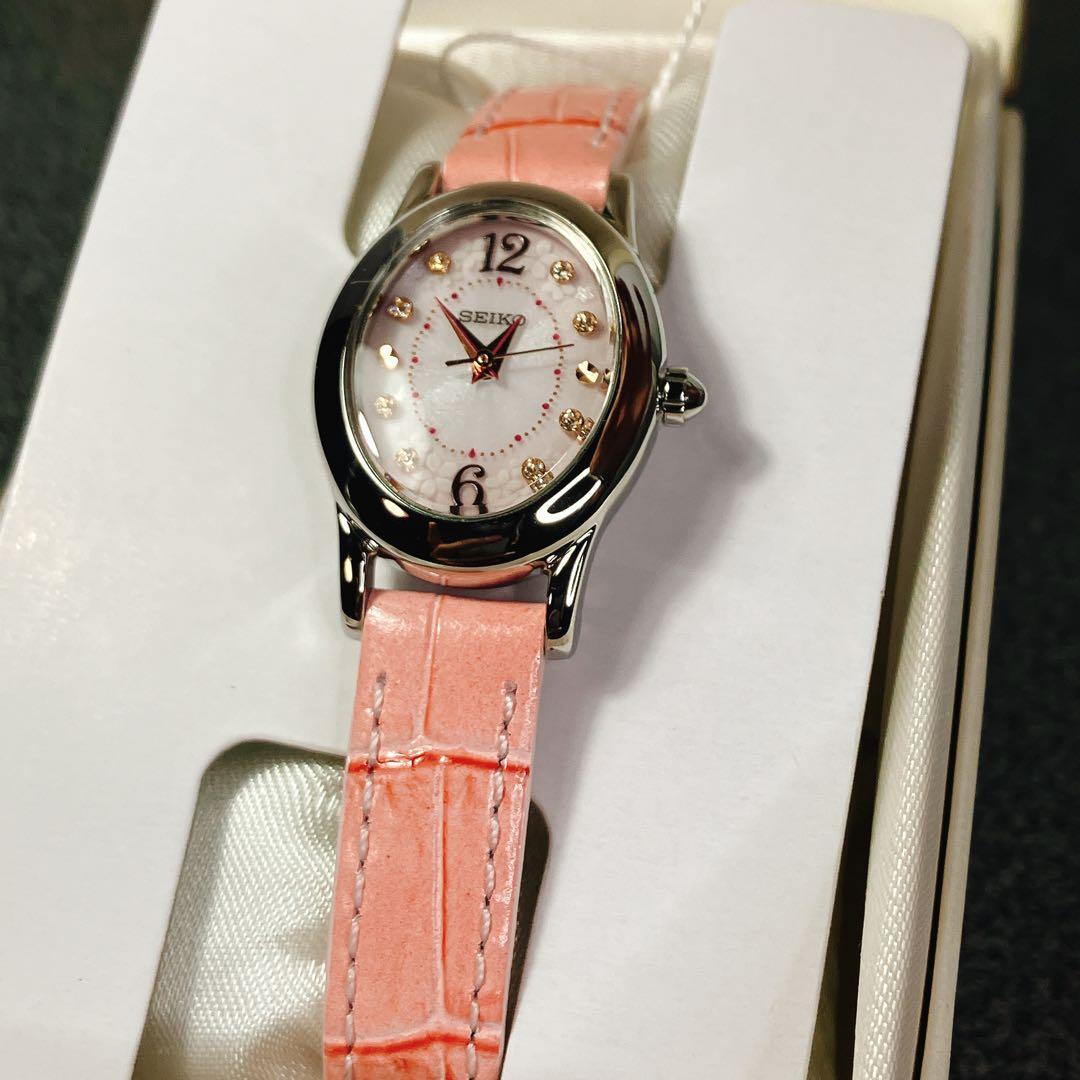 SEIKO セイコー SWFA173 ソーラー腕時計 スワロフスキー　桜　未使用