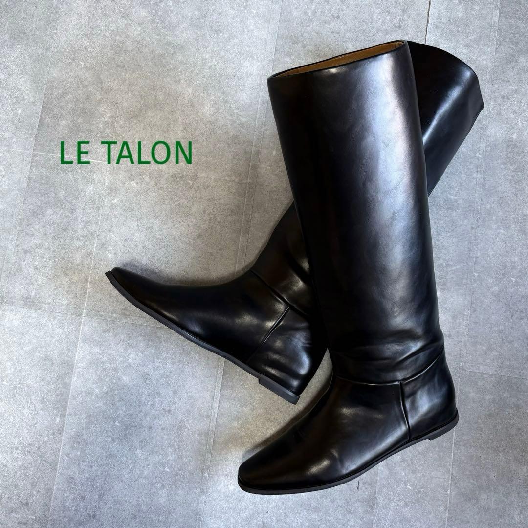 【超美品】ルタロン ワイドシャフト ロングブーツ 24cm ブラック レディース