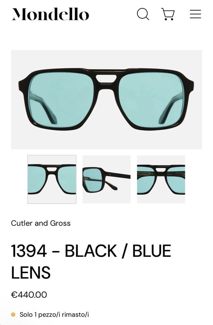 Cutler & Gross 1394 アビエイター フレーム サングラス