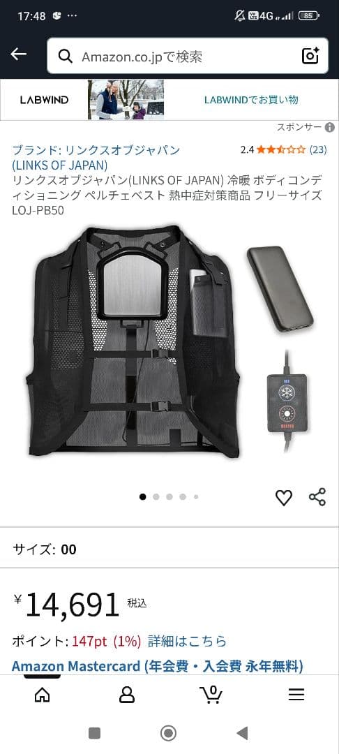 2025年　LINKS　OF　JAPAN冷却、温熱ベスト２着セット フリーサイズ