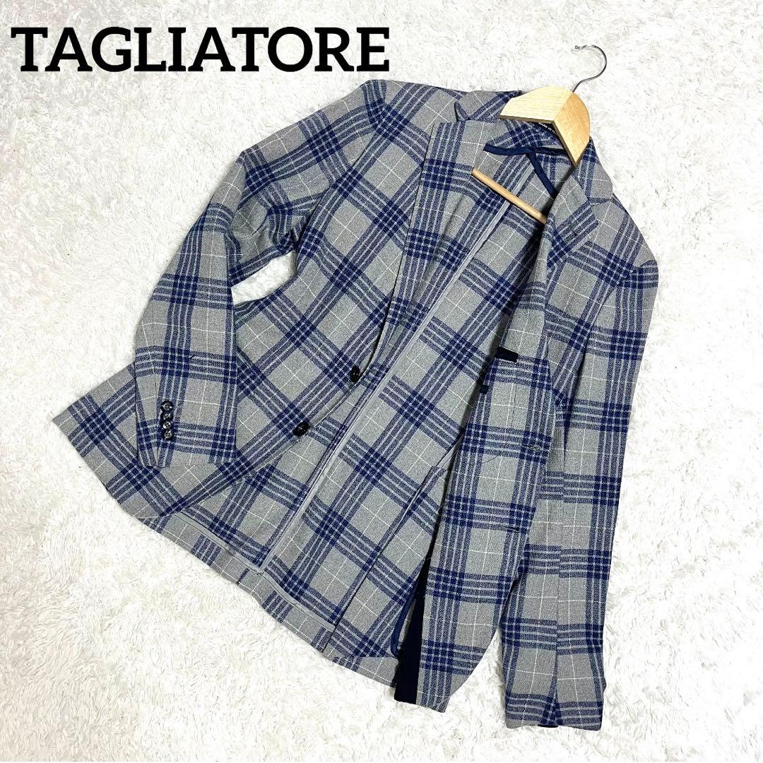 ✨極美品✨TAGLIATORE テーラードジャケット シルク混 リネン混 総柄