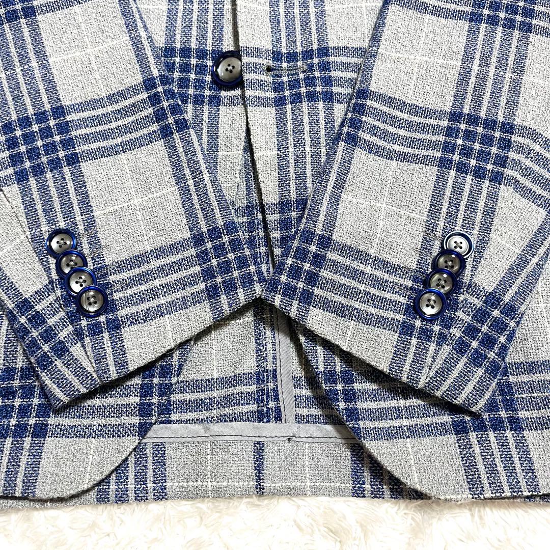 ✨極美品✨TAGLIATORE テーラードジャケット シルク混 リネン混 総柄