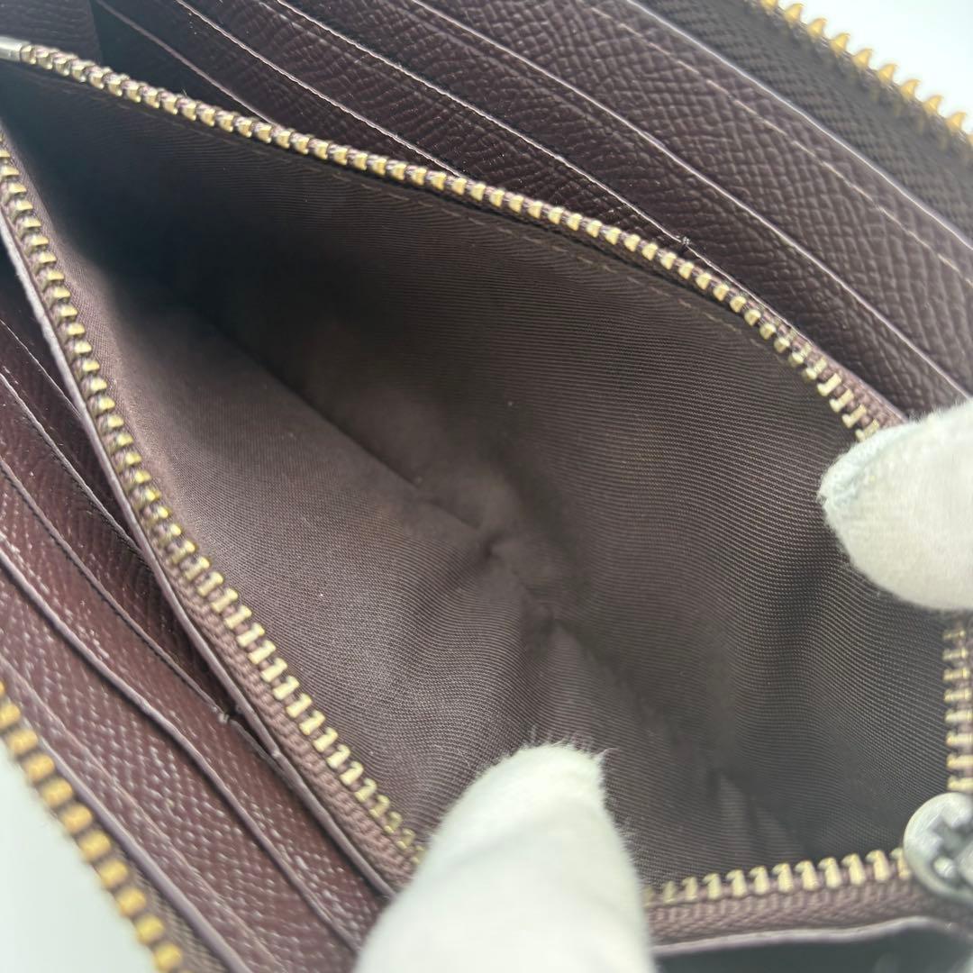 【超美品】COACH コーチ L型ファスナー長財布 メタリック ピンクゴールド