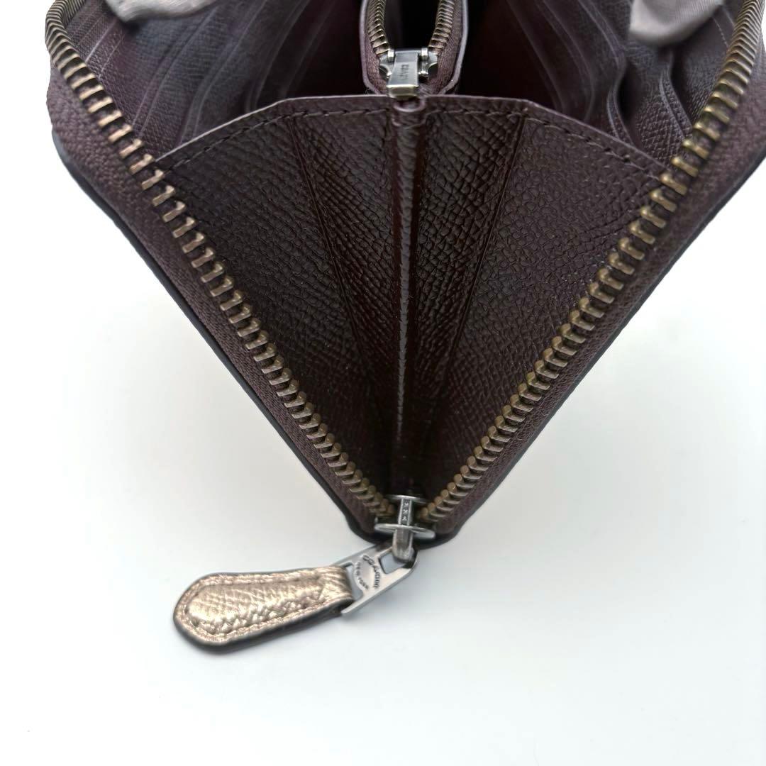 【超美品】COACH コーチ L型ファスナー長財布 メタリック ピンクゴールド