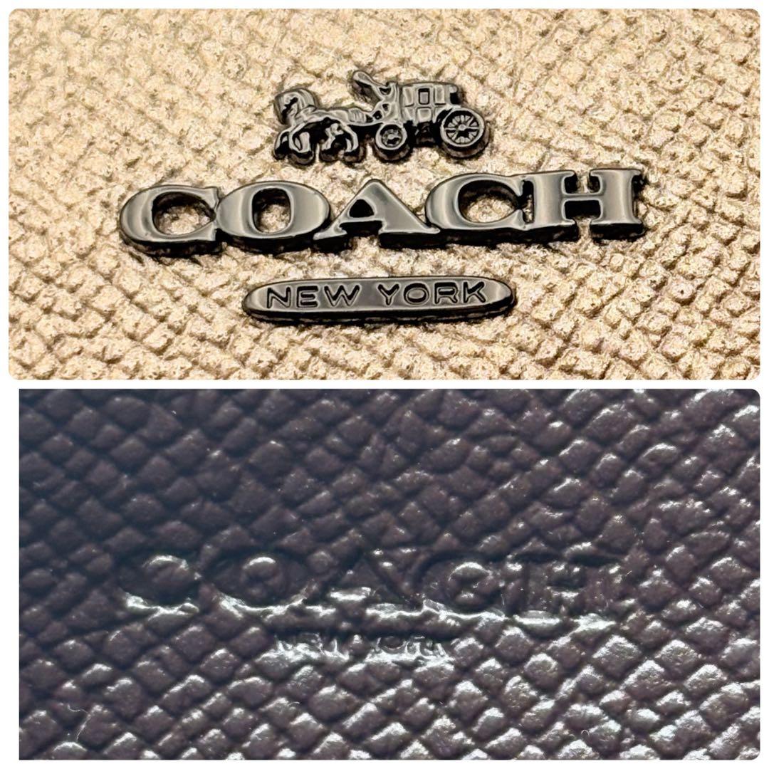 【超美品】COACH コーチ L型ファスナー長財布 メタリック ピンクゴールド