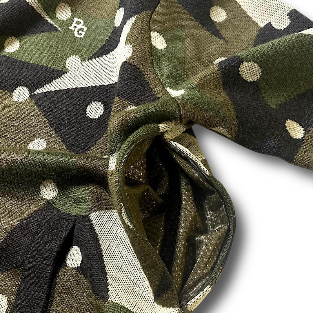 0 パーリーゲイツ 定価5.1万 3WAY ニット プルオーバー セーター 迷彩