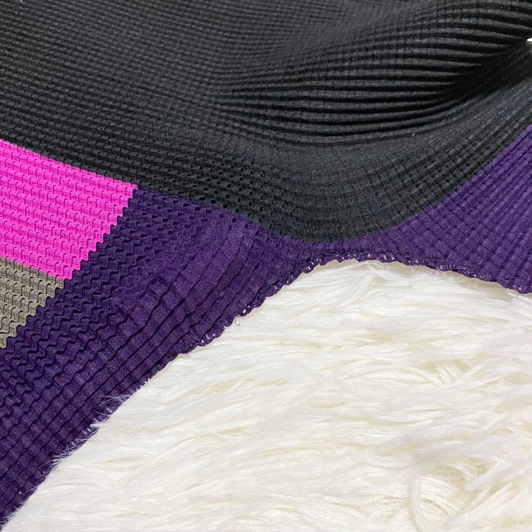 ミーイッセイミヤケ ハイネックカットソー 長袖 総柄 ボーダー