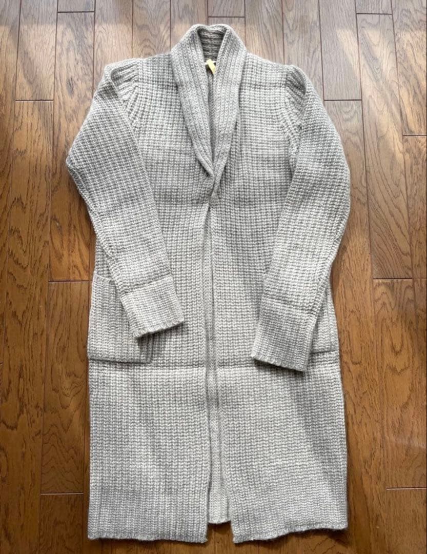 n100 グレー ロングカーディガン