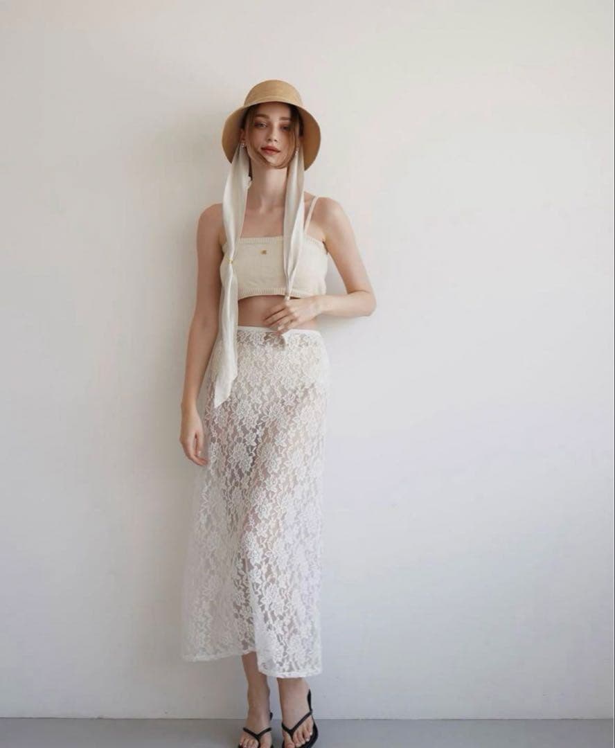 【美品】Acka. lace layered knit swimwear ML