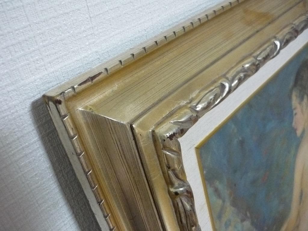 【真作】★弦田英太郎　油彩10号　うしろむきらふ　一水会常任委員★C21