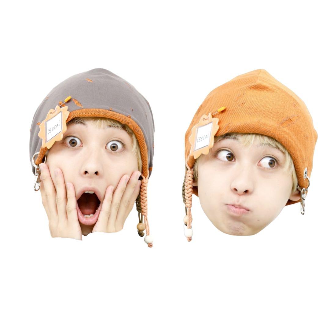 isecai Whimgy Beanie Gray× Orange
