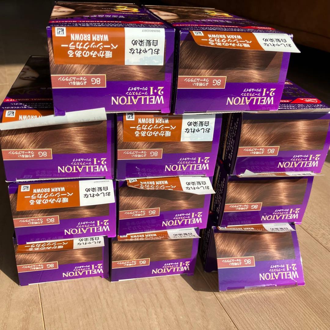 ウエラトーン 2+1 クリームタイプ 白髪染め 8G ウォームブラウン5箱+半分