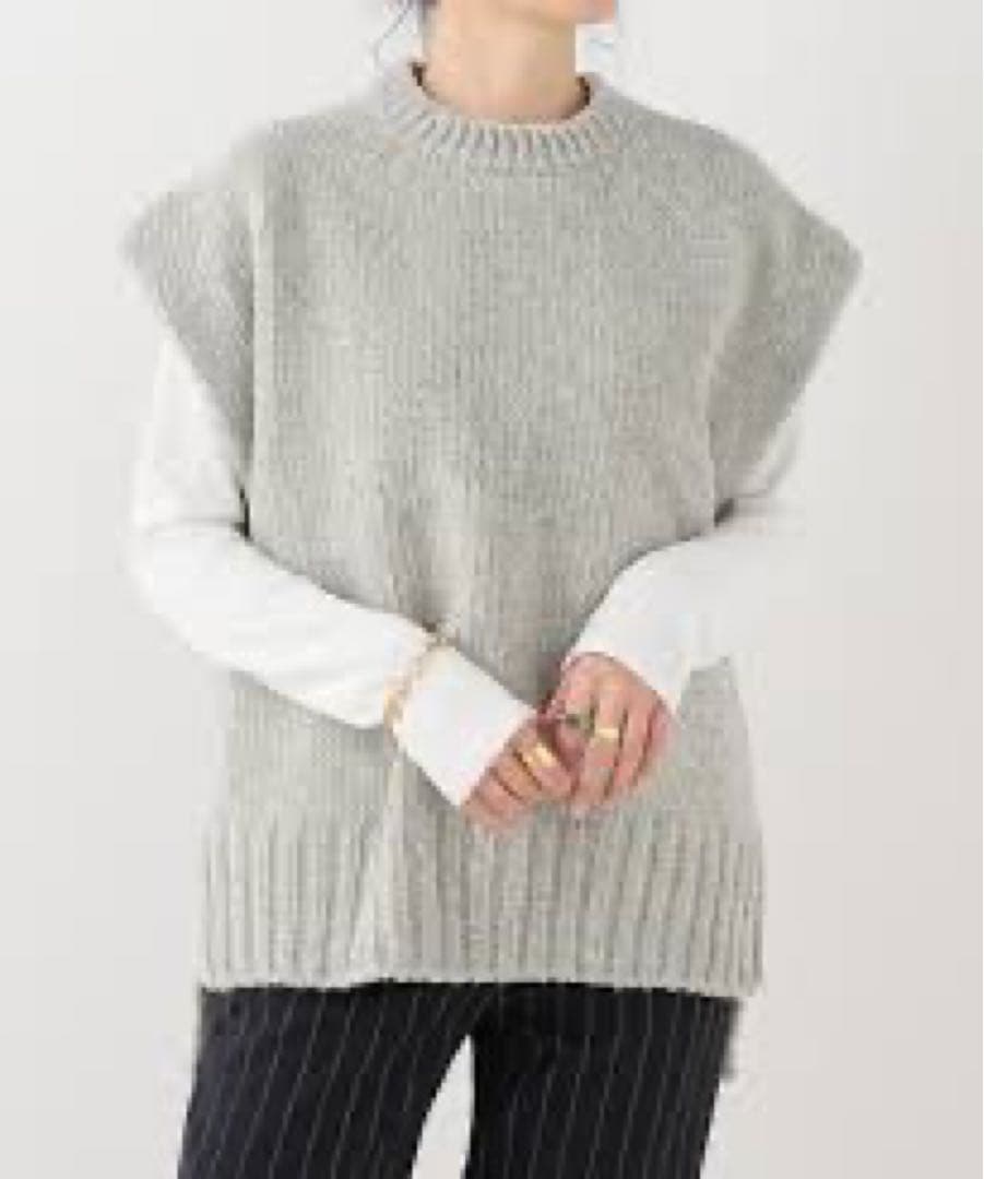 【ATON】WOOL MOLE クルーネックベスト