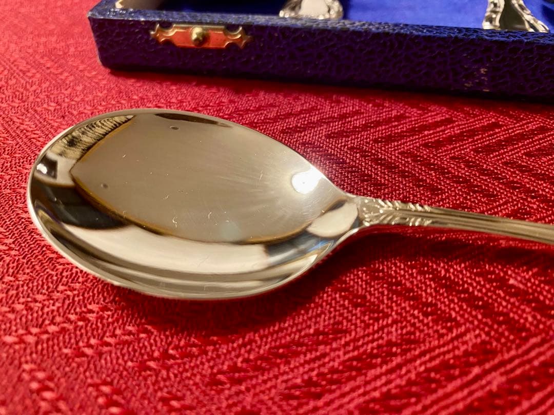 【英国王室御用達☆極美品】Mappin&Webb スープスプーン６本 収納箱付！