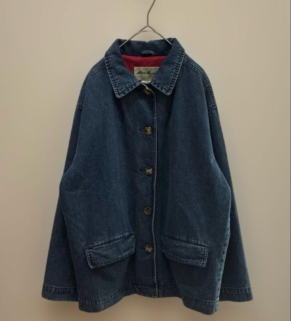 白タグ Eddie Bauer デニムカバーオール／90s エディーバウアー
