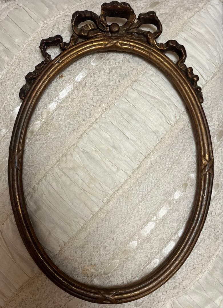 フランスアンティークリボン額