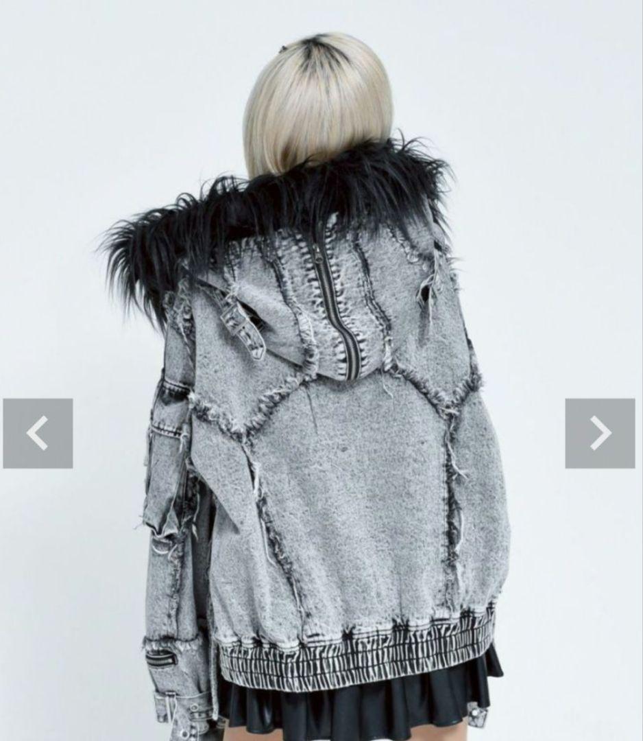 『REFLEMレフレム』デニムフリンジN2Bジャケット/GREY/新品/完売品