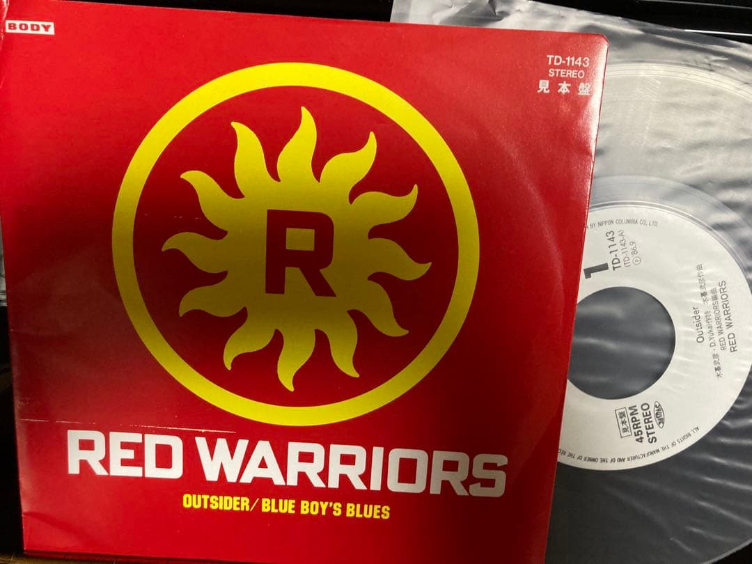 プロモ盤７“　RED WARRIORS OUTSIDER レッド・ウォーリアーズ