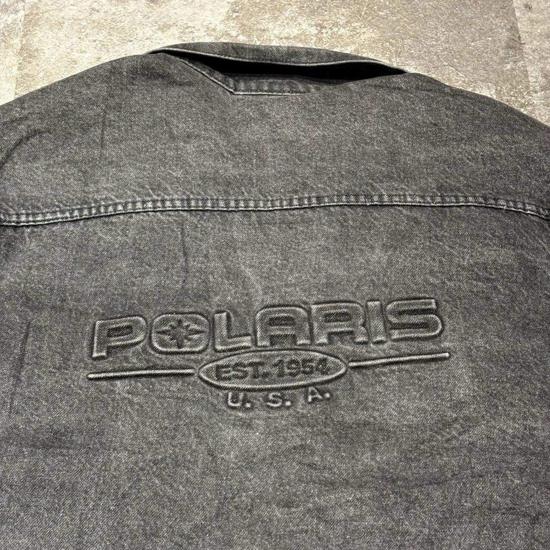 【SALE】USA製　デニムジャケット　黒　ブラック　2XL 先染め　短丈