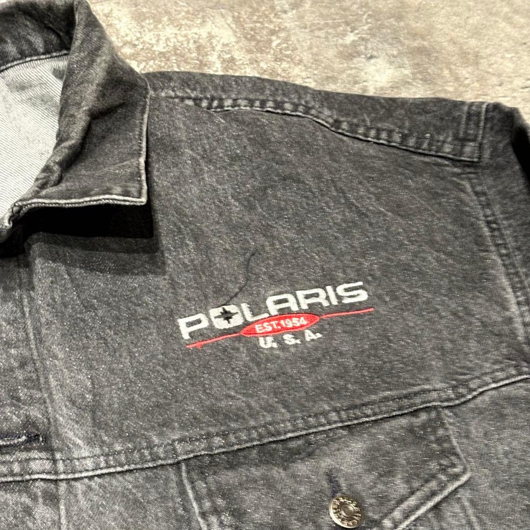 【SALE】USA製　デニムジャケット　黒　ブラック　2XL 先染め　短丈