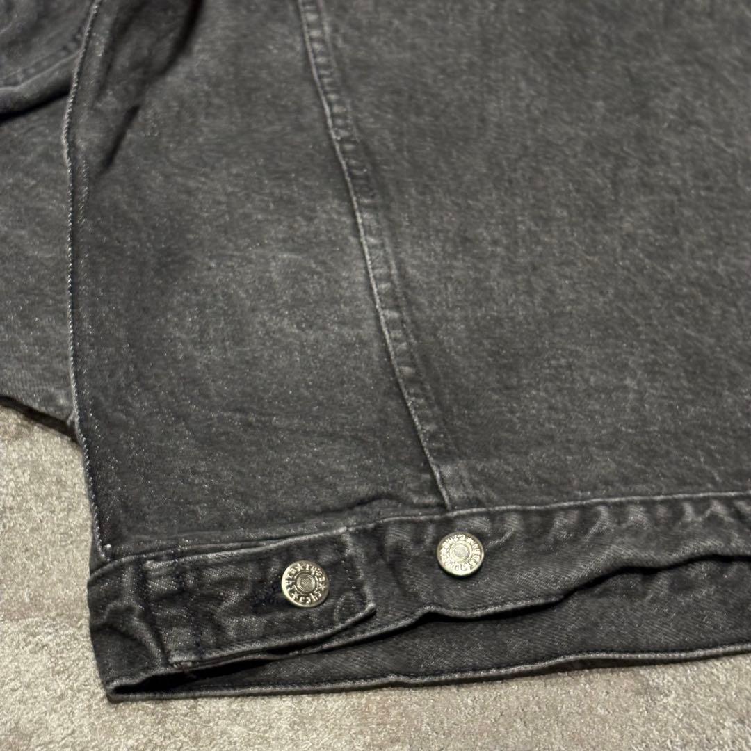 【SALE】USA製　デニムジャケット　黒　ブラック　2XL 先染め　短丈