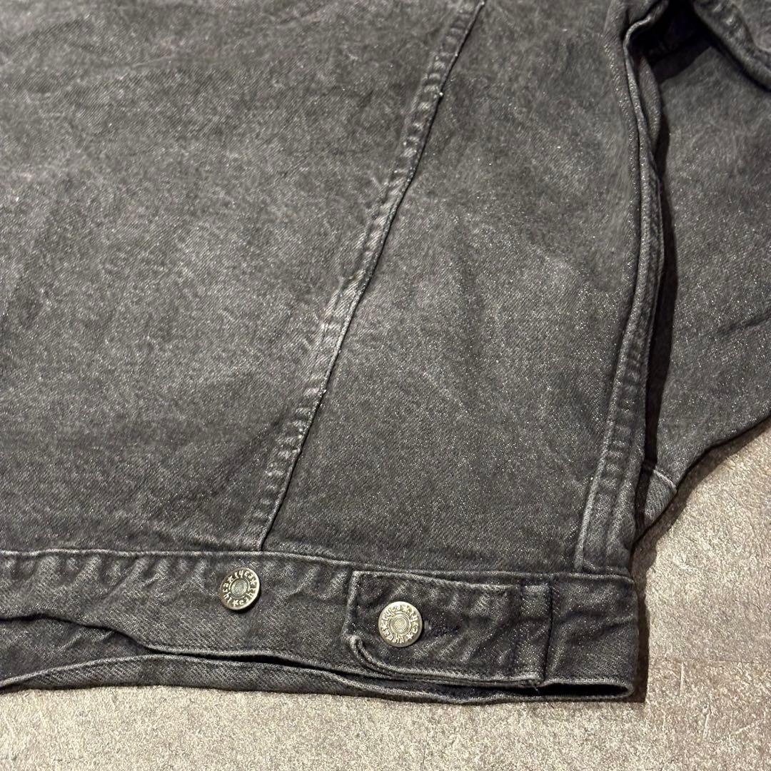 【SALE】USA製　デニムジャケット　黒　ブラック　2XL 先染め　短丈