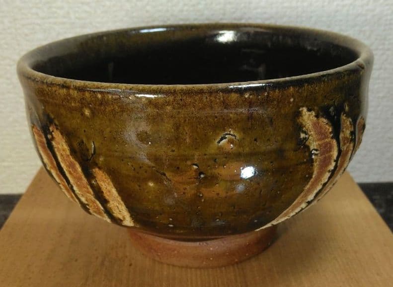 りー！本人書付共箱！人間国宝 金城次郎 指カキ茶碗 栞 共箱 美品 壺屋焼