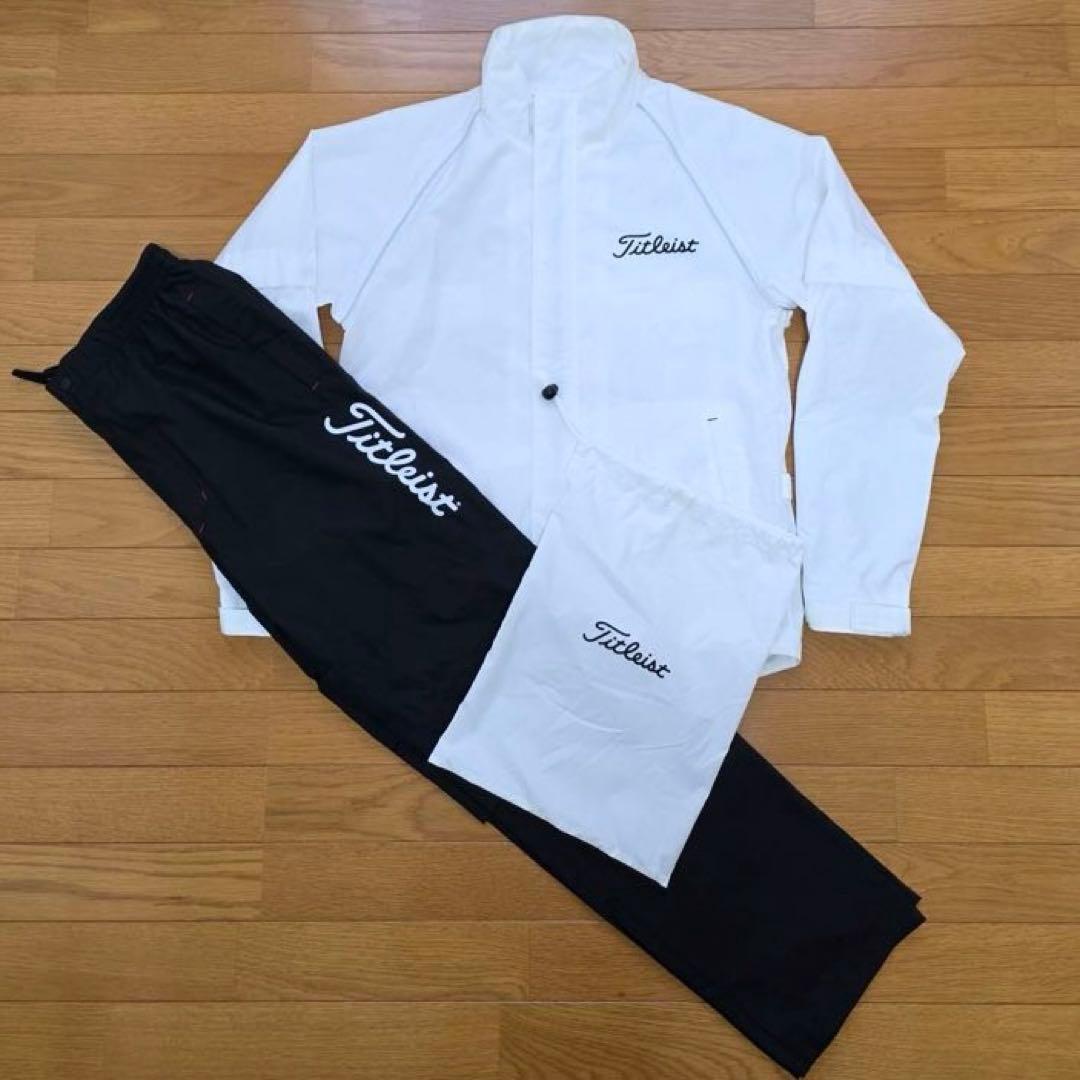 【美品】Titleist タイトリスト レインウェア ホワイト/ブラック M