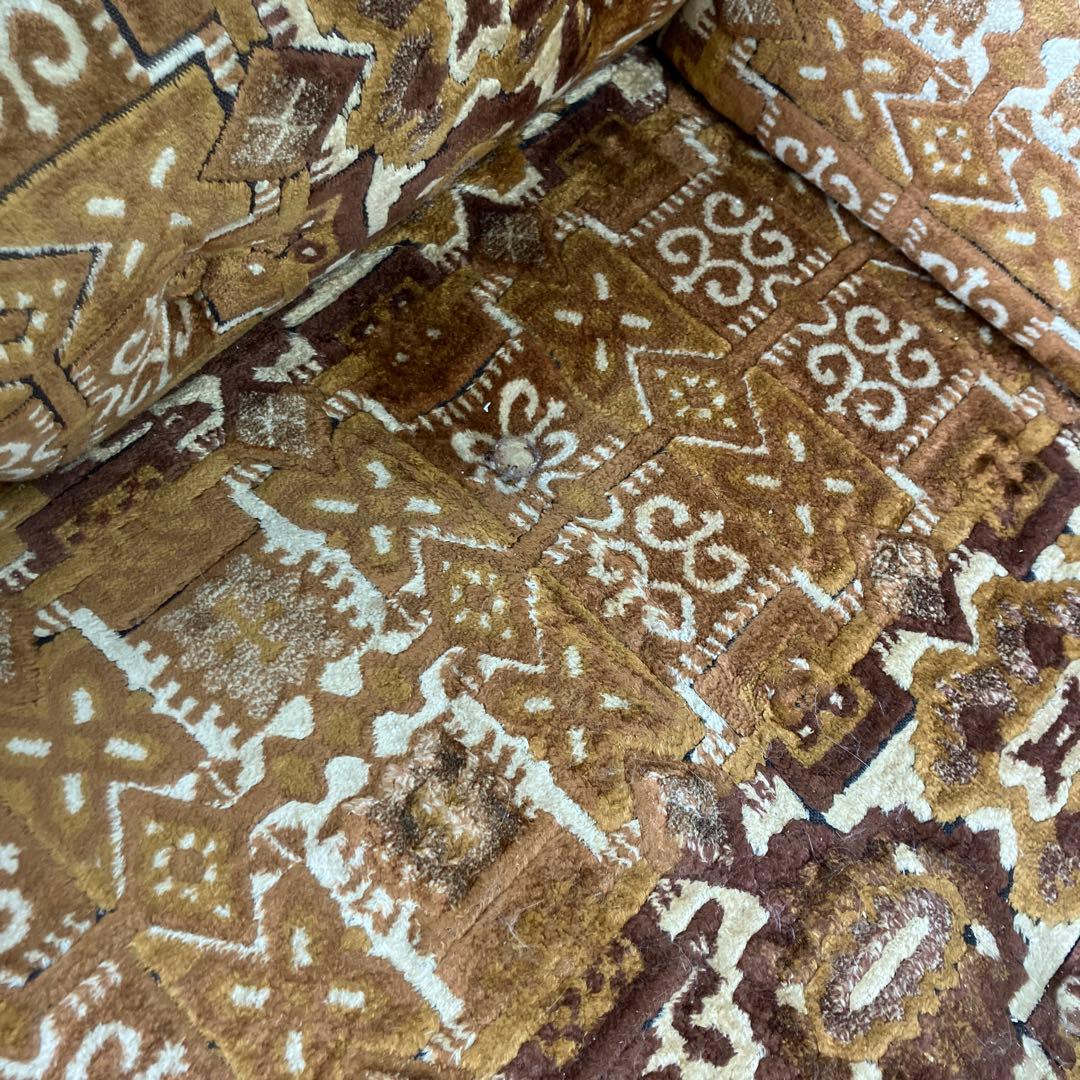 昭和レトロ マルニ 花柄ベロアチェア 一人掛けソファ アームチェア アンティーク