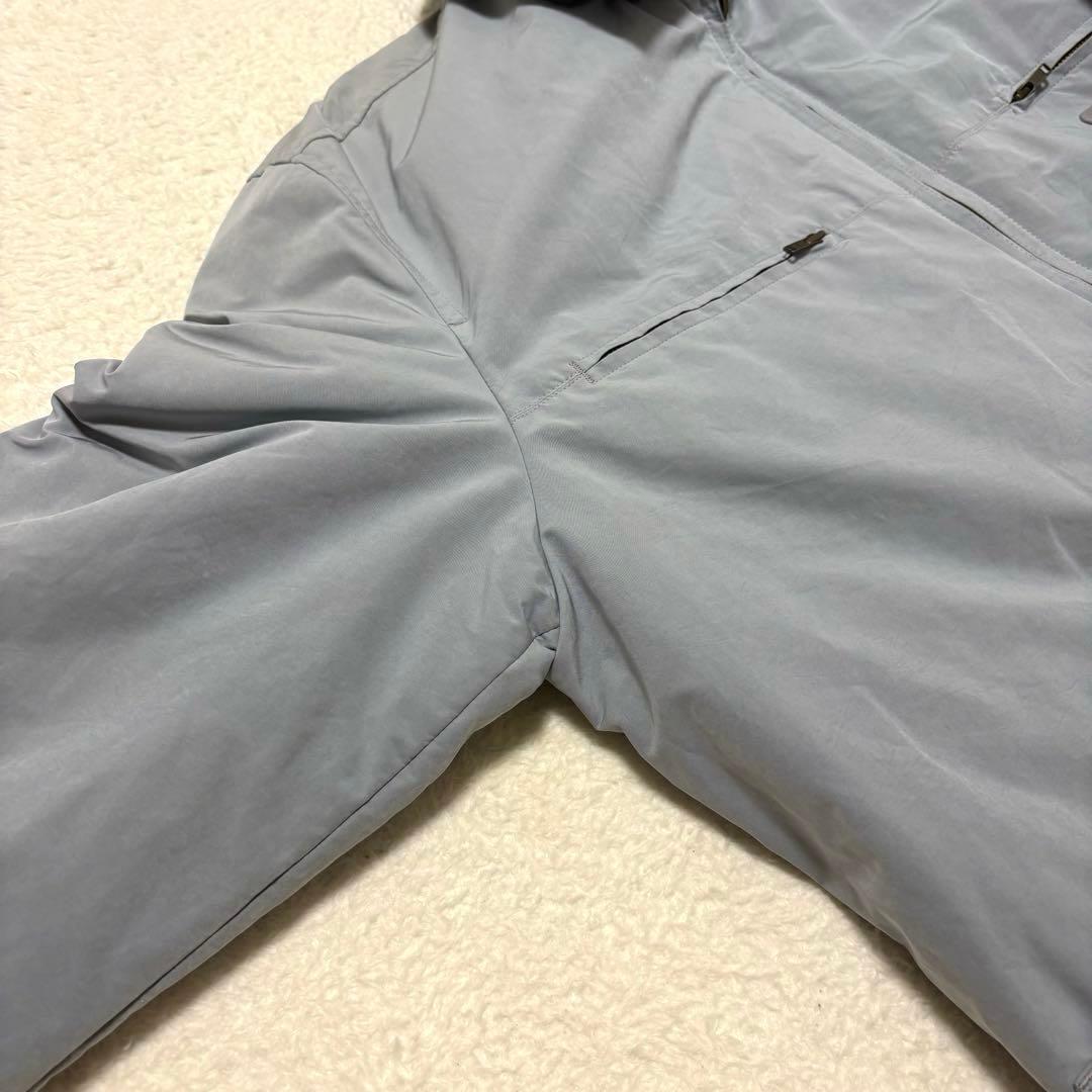 希少 PAPAS ダウンジャケット パパスベア柄 ロゴ刺繍 ライトブルー