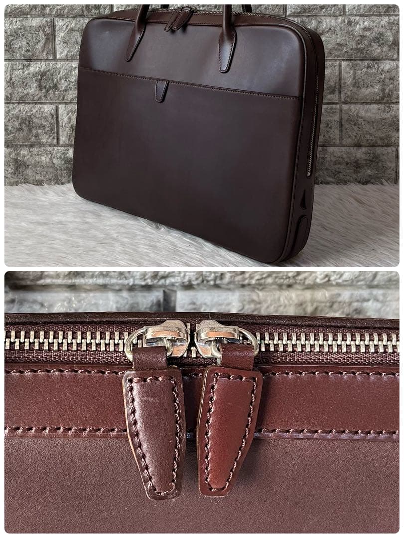 【美品】ソメスサドル　伊勢丹メンズコラボ　レザー　ブリーフケース　A4収納可能