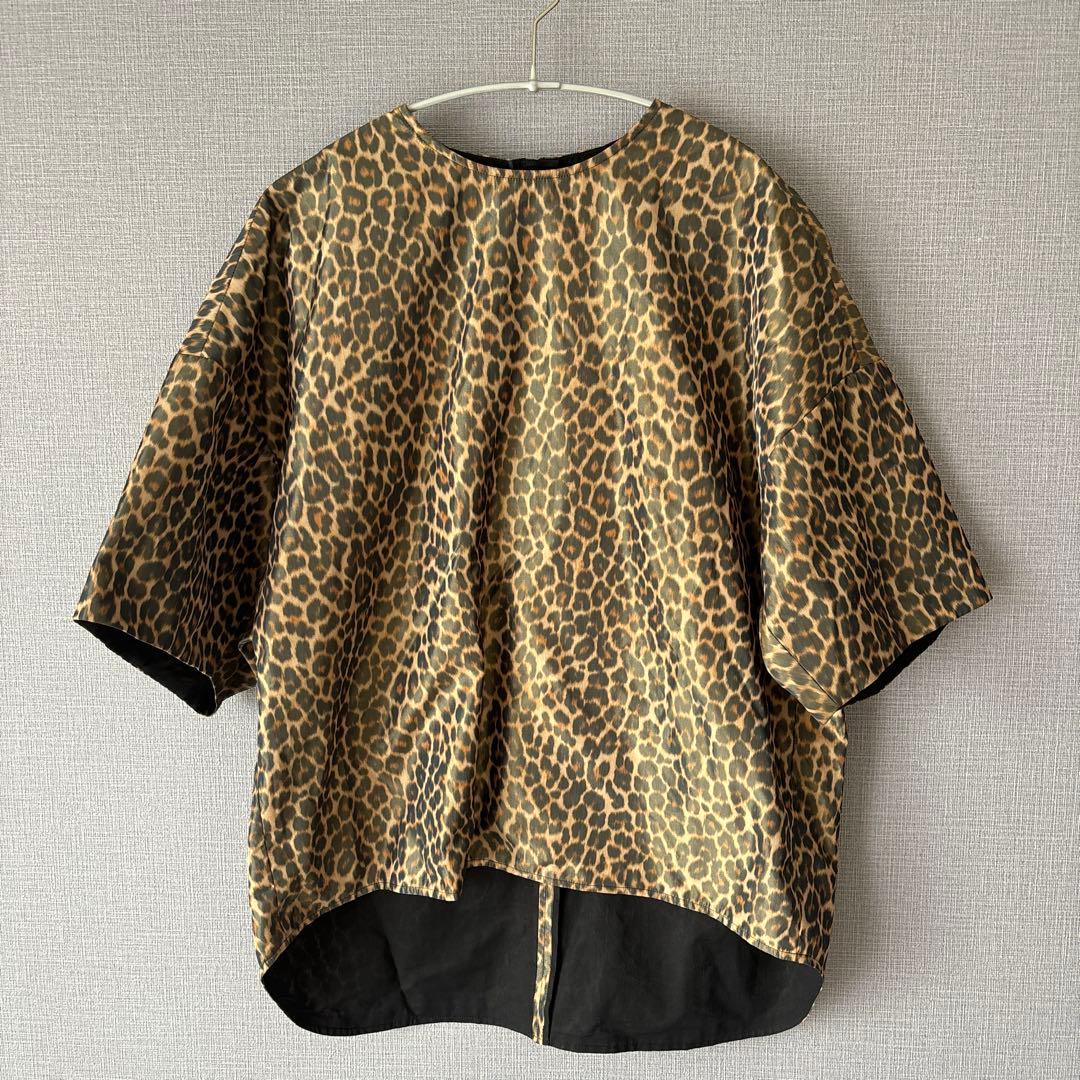 BLAMINK レオパード柄 半袖ブラウス 38 定価8.2万円