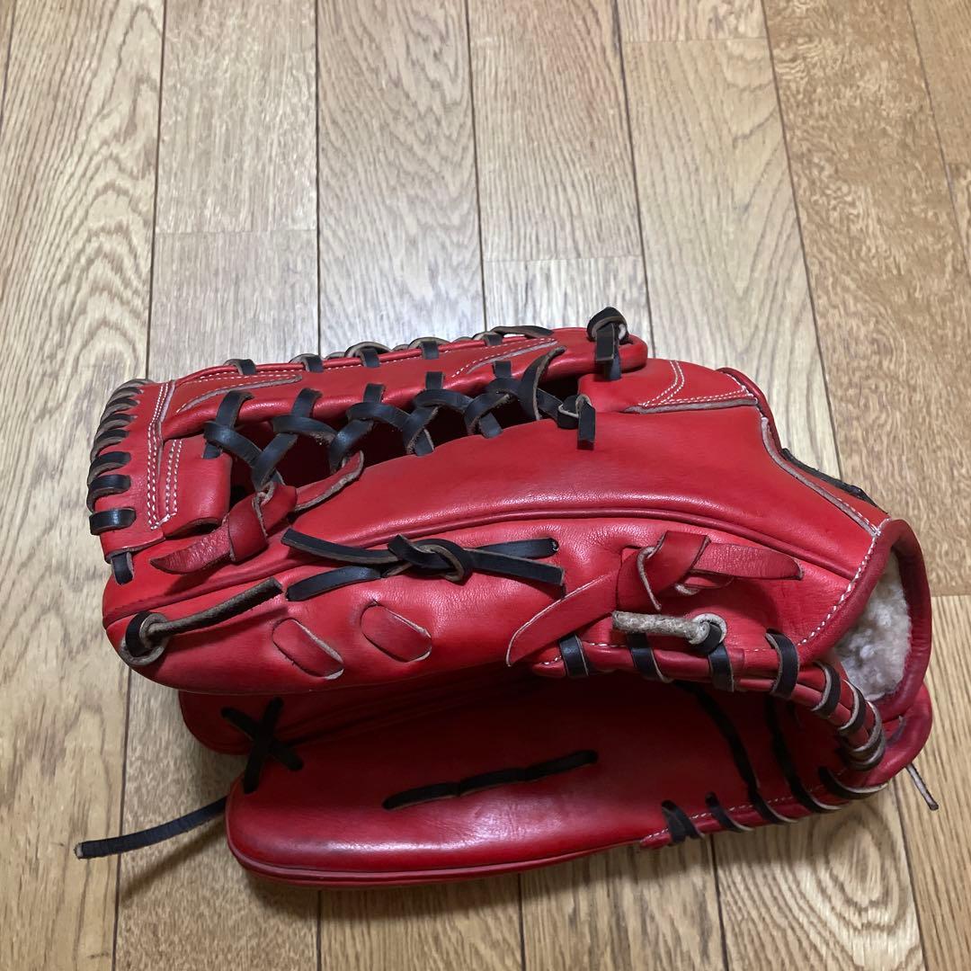 ZETT 硬式グローブ レッド　左投げ　外野手用