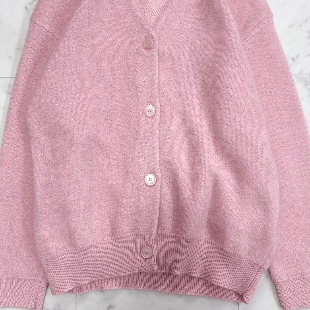 タグ付未使用✨ノーブル　モヘヤ 接結 ロングカーディガン　ピンク　ゆったり