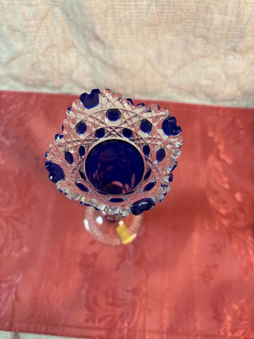 マイセンクリスタル　フラワー　一輪挿し　ブルーブーケ　フラワーベース　花瓶