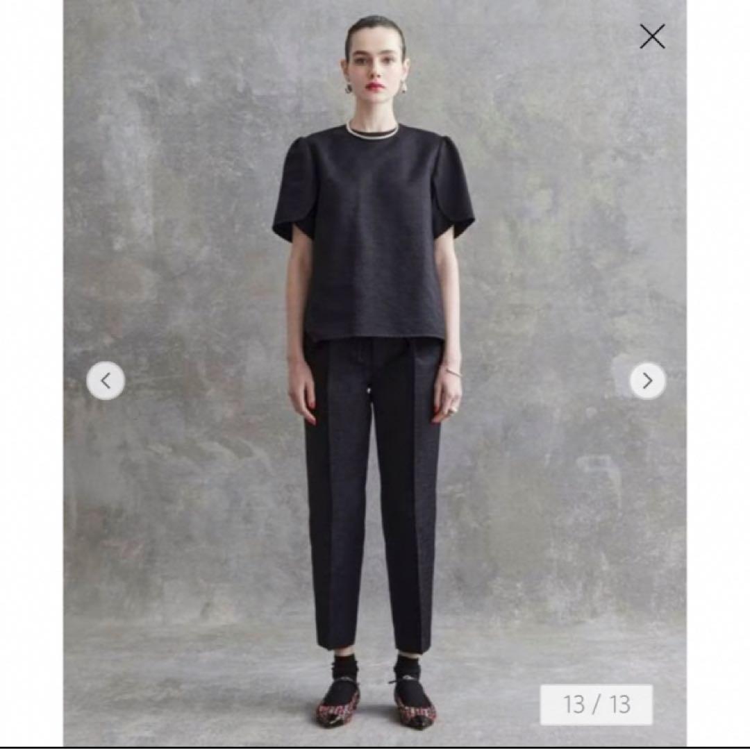 Drawerドゥロワー★カスリジャガード テーパード パンツ36コットンシルク