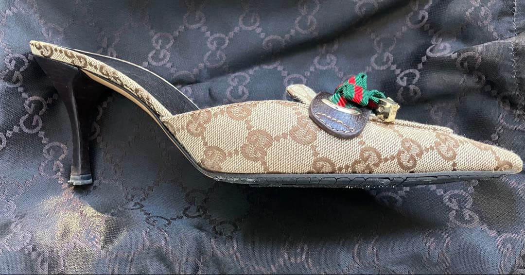 最終お値下げ　GUCCI ミュール 37C ベージュ・ブラウン