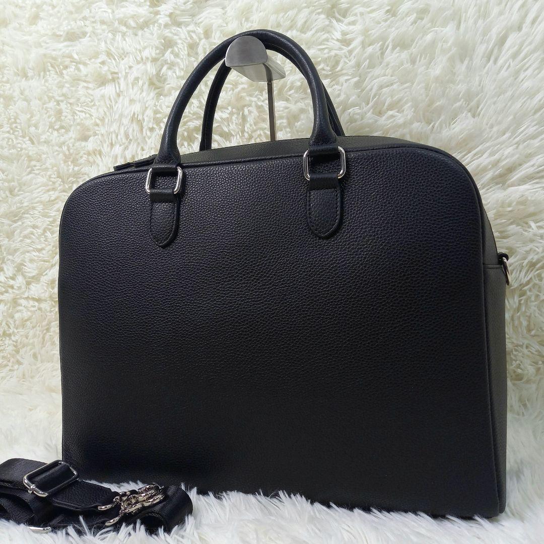 極美品✨MURA 大容量12L ダブルジッパー シュリンクレザー ブリーフケース