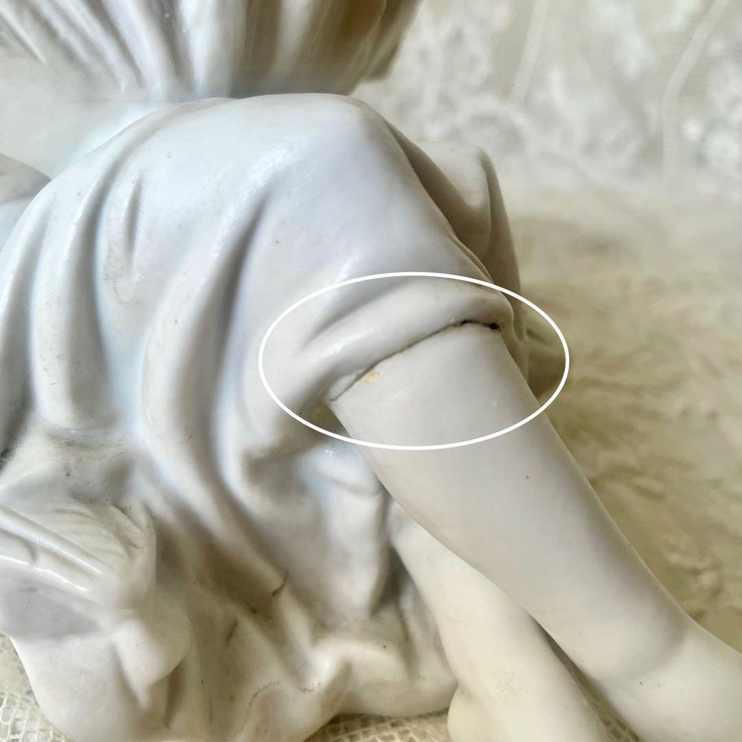 【大きめ】花輪を被った天使の聖水盤　フランスアンティーク　ベネチエ　エンジェル