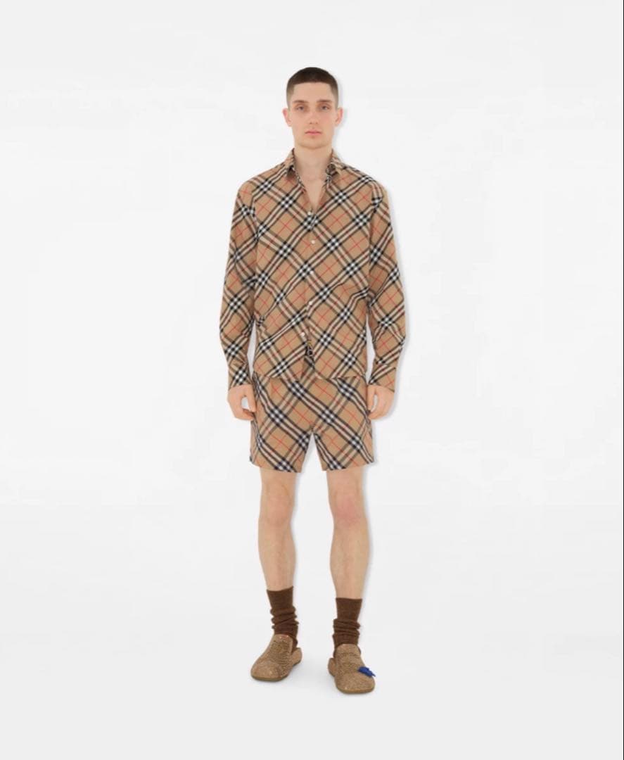 BURBERRY チェック スイムショーツ XS サンド