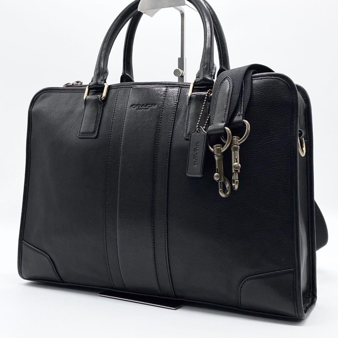 バルパパ様 美品✨コーチ ビジネスバッグ 2way ボンド レザー ロゴ型押し